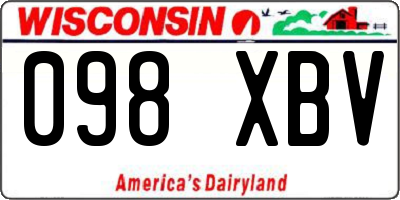 WI license plate 098XBV