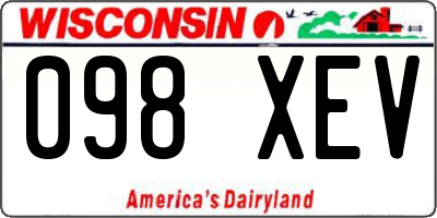 WI license plate 098XEV