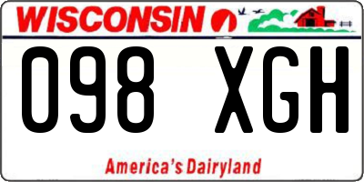 WI license plate 098XGH