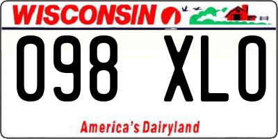 WI license plate 098XLO