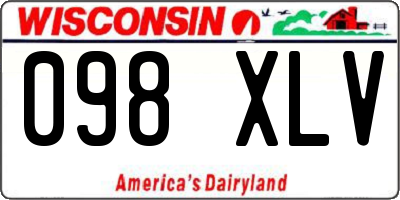 WI license plate 098XLV