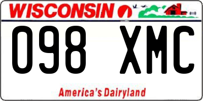 WI license plate 098XMC