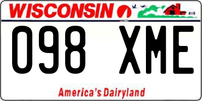 WI license plate 098XME
