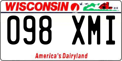 WI license plate 098XMI