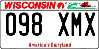 WI license plate 098XMX