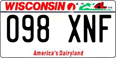 WI license plate 098XNF