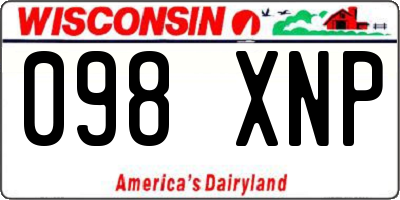 WI license plate 098XNP