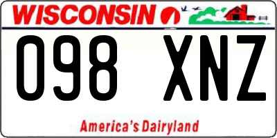 WI license plate 098XNZ