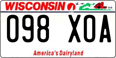 WI license plate 098XOA