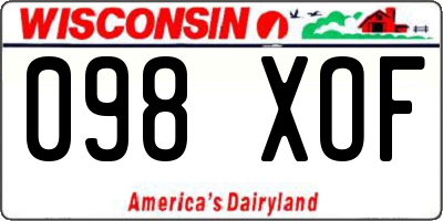 WI license plate 098XOF