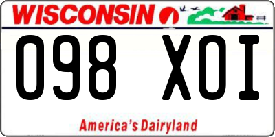 WI license plate 098XOI