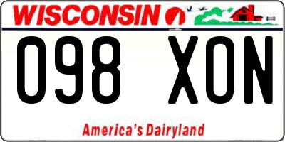 WI license plate 098XON
