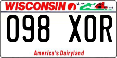 WI license plate 098XOR