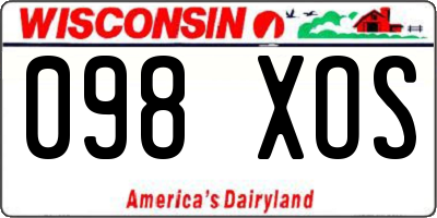 WI license plate 098XOS