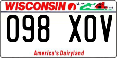 WI license plate 098XOV