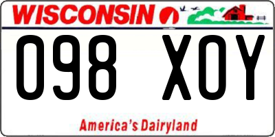 WI license plate 098XOY