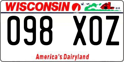WI license plate 098XOZ