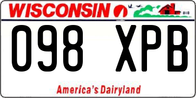 WI license plate 098XPB