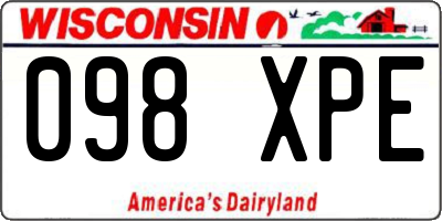 WI license plate 098XPE