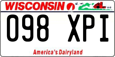 WI license plate 098XPI