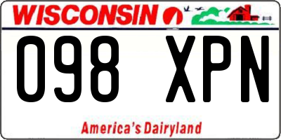 WI license plate 098XPN