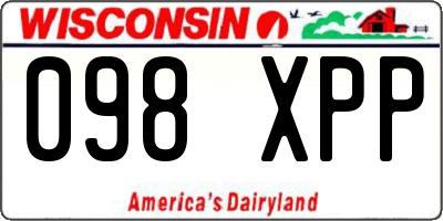 WI license plate 098XPP