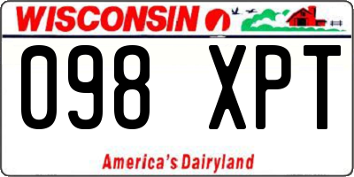 WI license plate 098XPT
