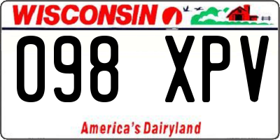 WI license plate 098XPV