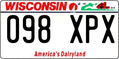WI license plate 098XPX