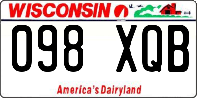 WI license plate 098XQB