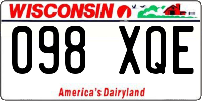 WI license plate 098XQE
