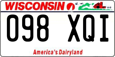 WI license plate 098XQI