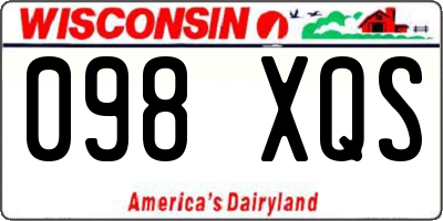 WI license plate 098XQS