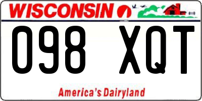 WI license plate 098XQT