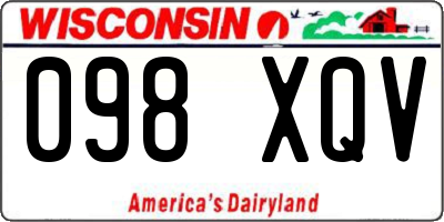 WI license plate 098XQV