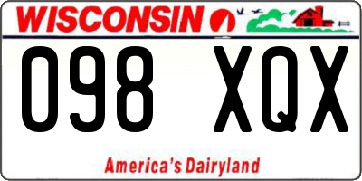 WI license plate 098XQX