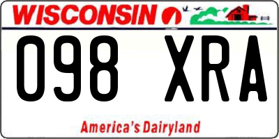 WI license plate 098XRA