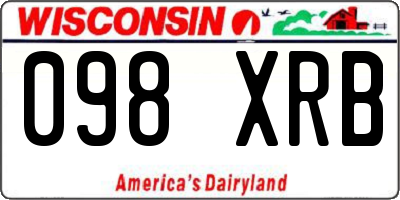 WI license plate 098XRB