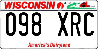 WI license plate 098XRC