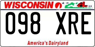 WI license plate 098XRE