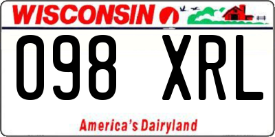 WI license plate 098XRL