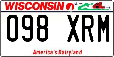 WI license plate 098XRM