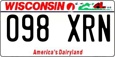 WI license plate 098XRN