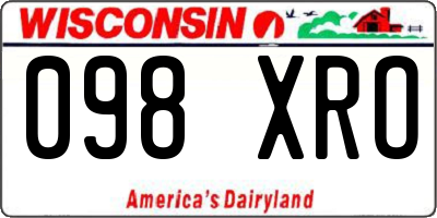 WI license plate 098XRO