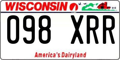 WI license plate 098XRR