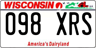 WI license plate 098XRS