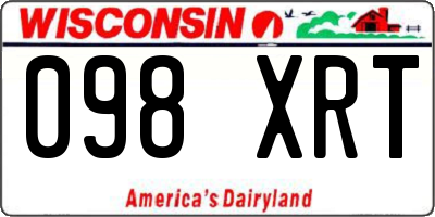 WI license plate 098XRT