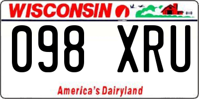 WI license plate 098XRU