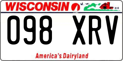WI license plate 098XRV