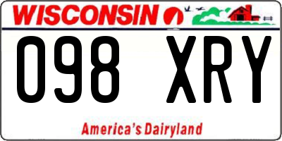 WI license plate 098XRY